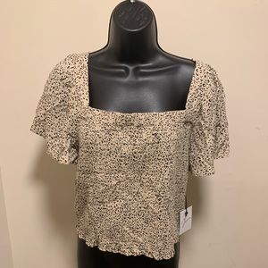 Leopard printed crop top blouse